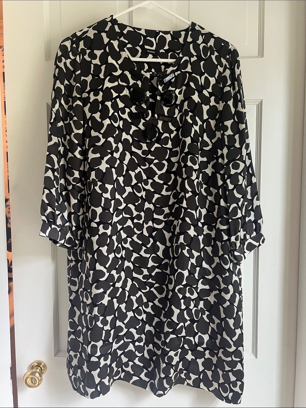 RIANI geometric silk dress 8